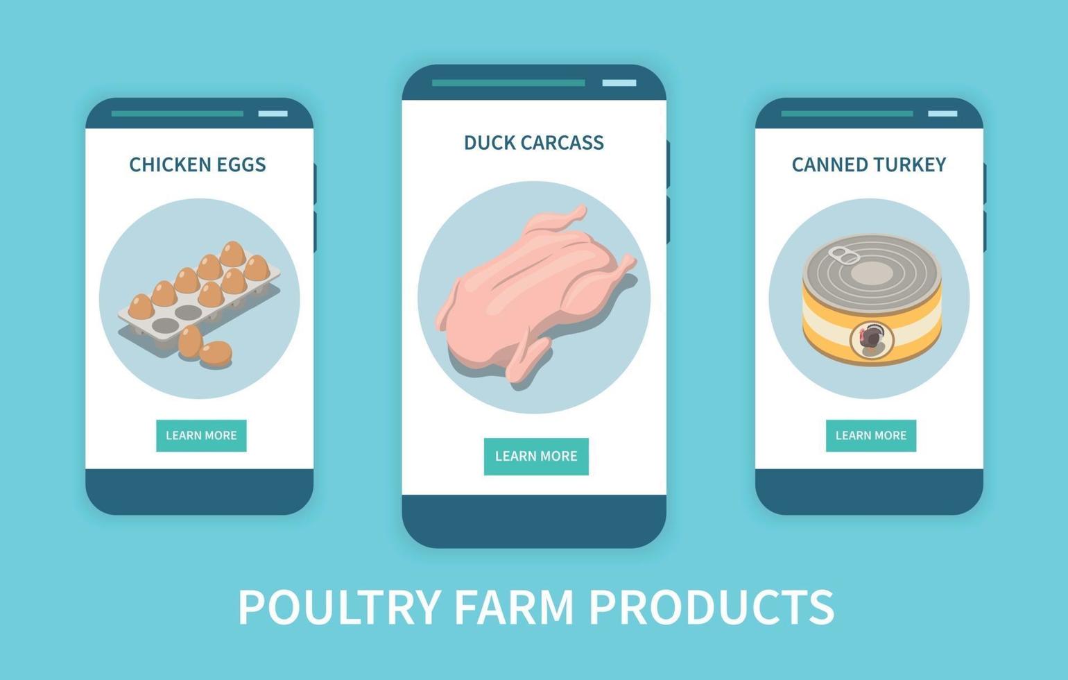 Poultry Farm Products Mobile App Concept vector