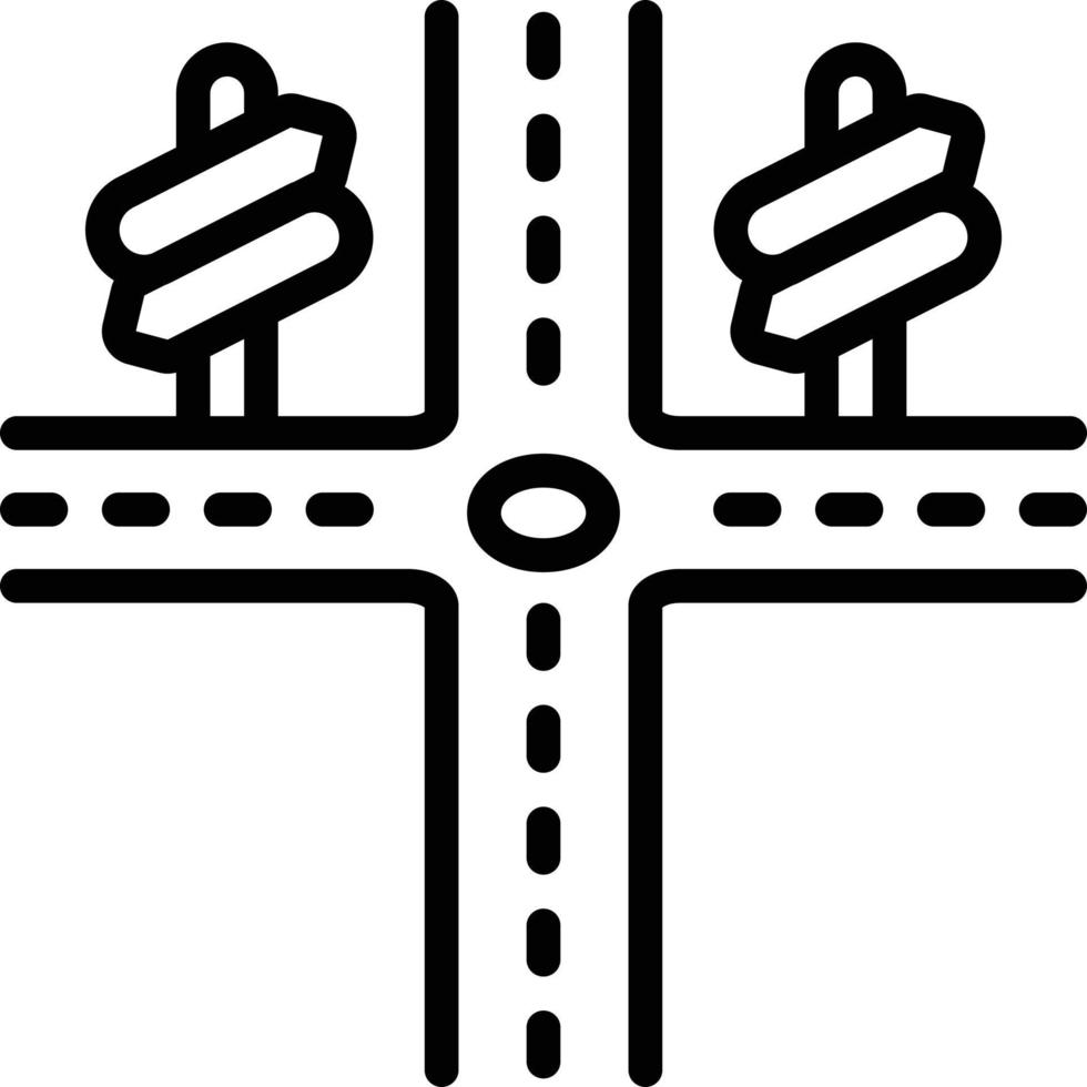 Line icon for crossroad vector