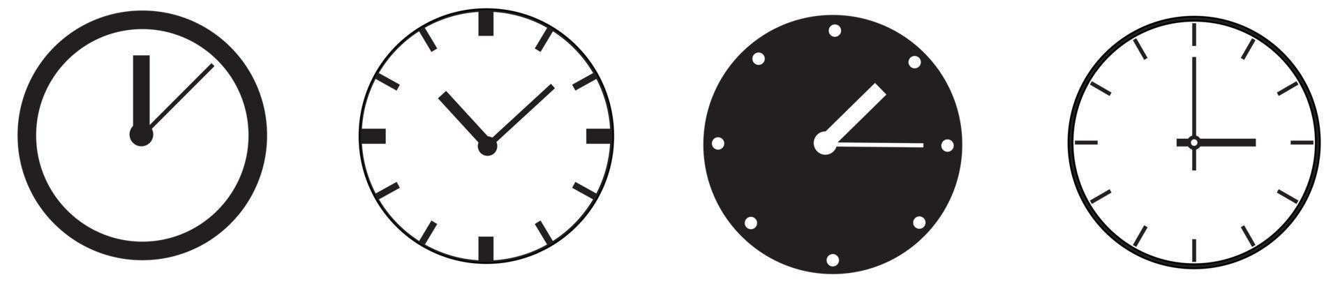 tiempo, conjunto de iconos de vector de reloj