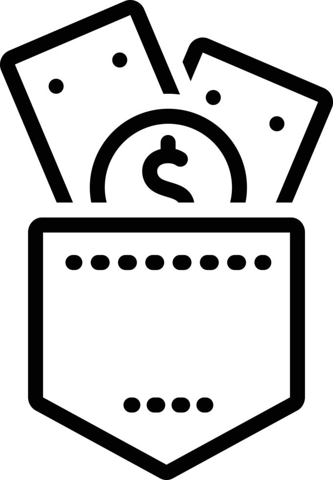 Line icon for money vector