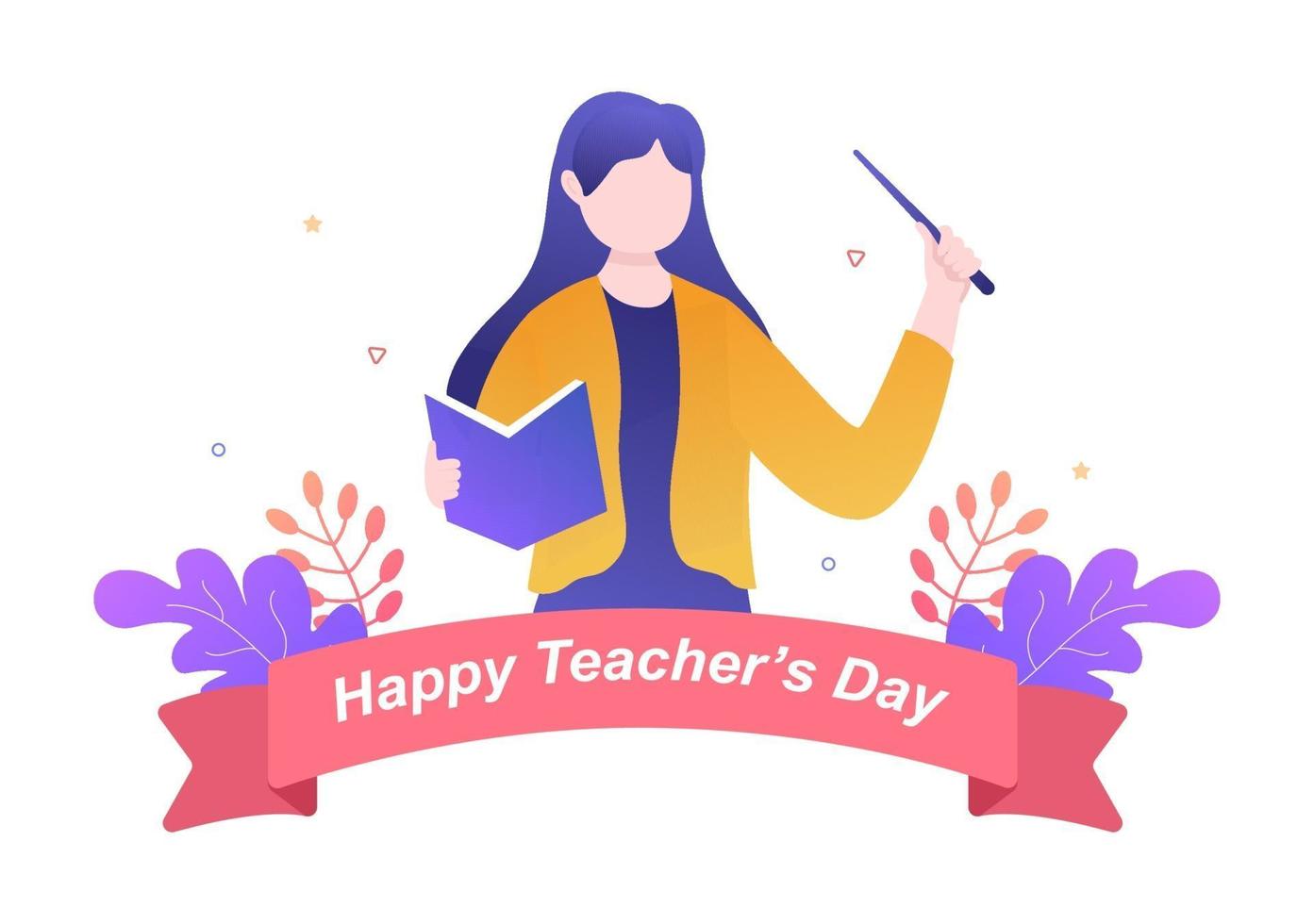 Happy Teacher's Day Background Vector Illustration