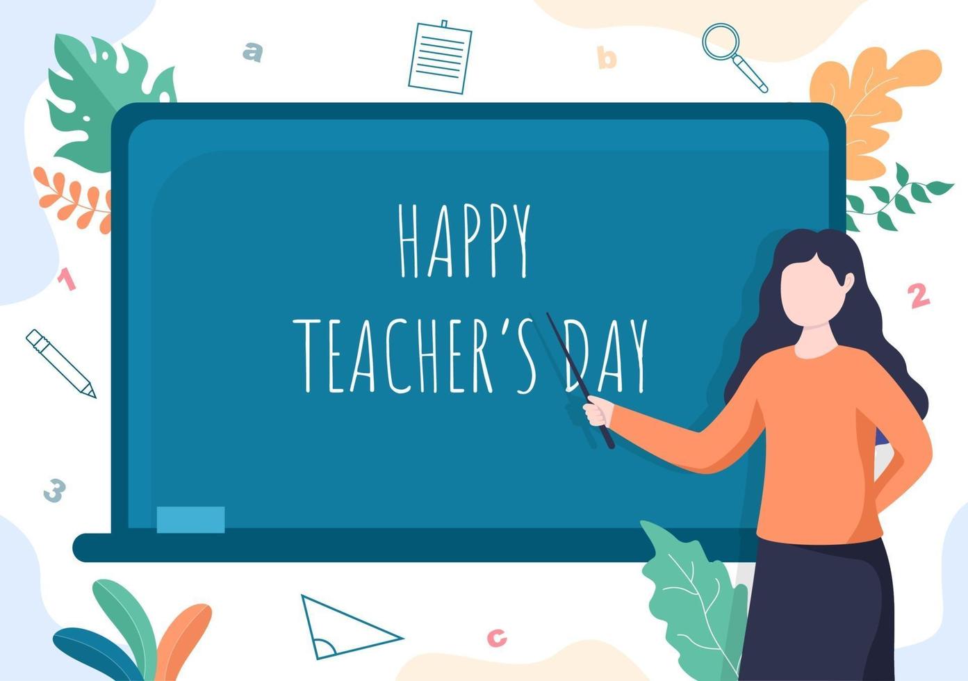 Happy Teacher's Day Background Vector Illustration