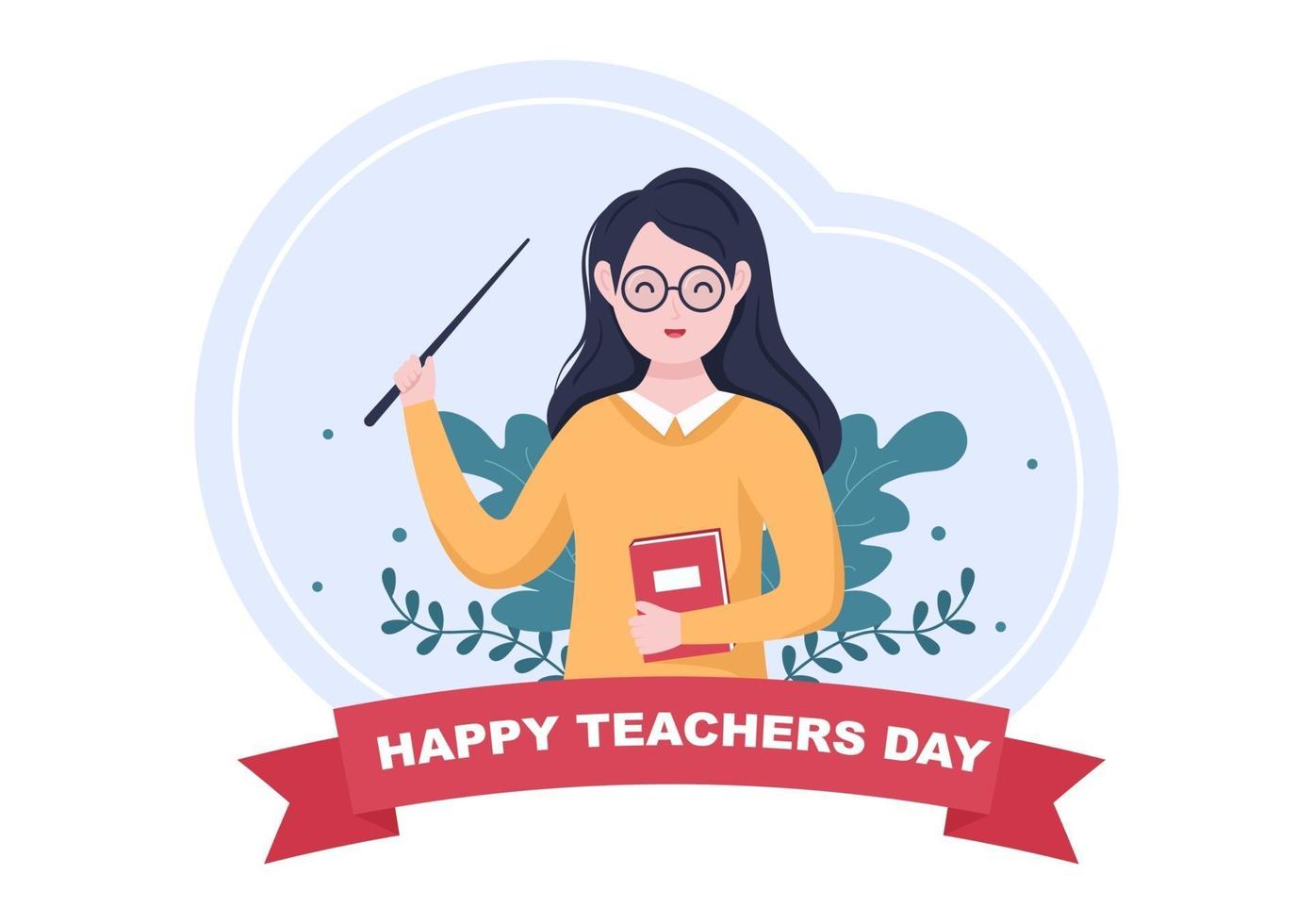 Happy Teacher's Day Background Vector Illustration