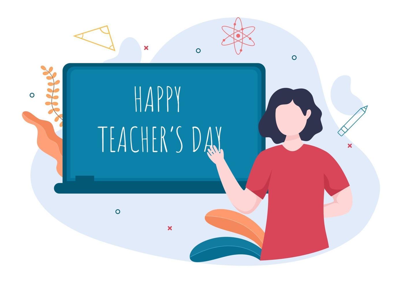 Happy Teacher's Day Background Vector Illustration