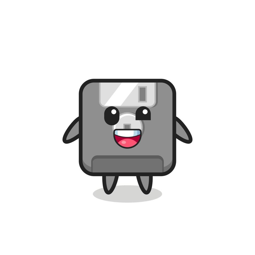 illustration of floppy disk character with awkward poses vector