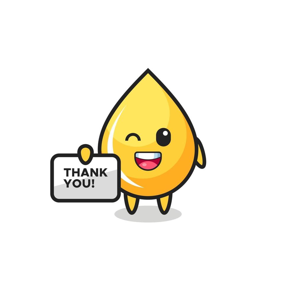 honey drop mascot holding a banner that says thank you vector
