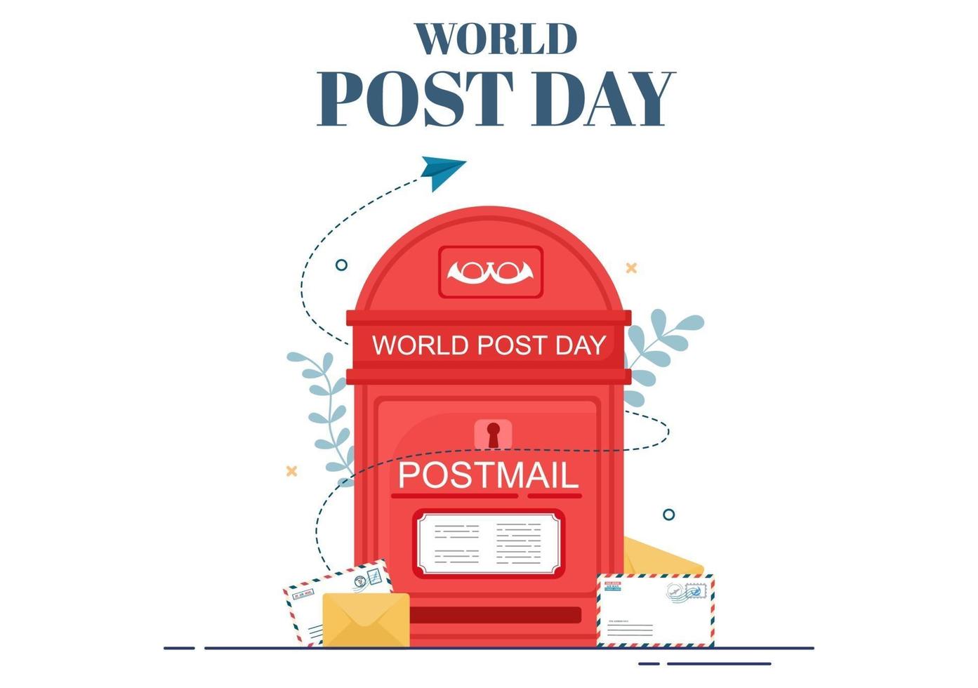 World Post Day Vector Illustration