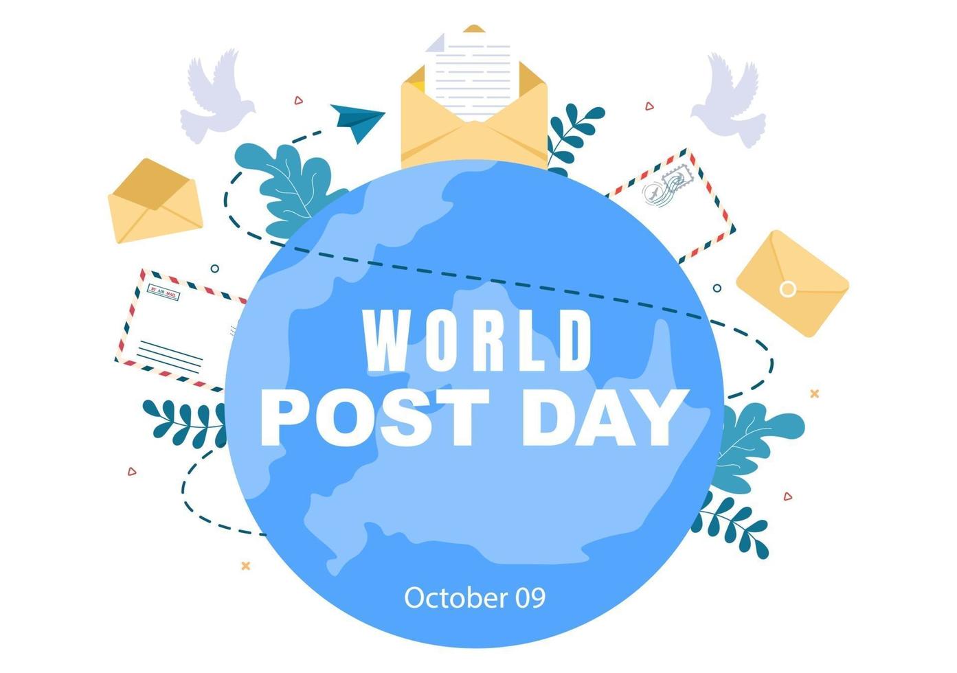World Post Day Vector Illustration