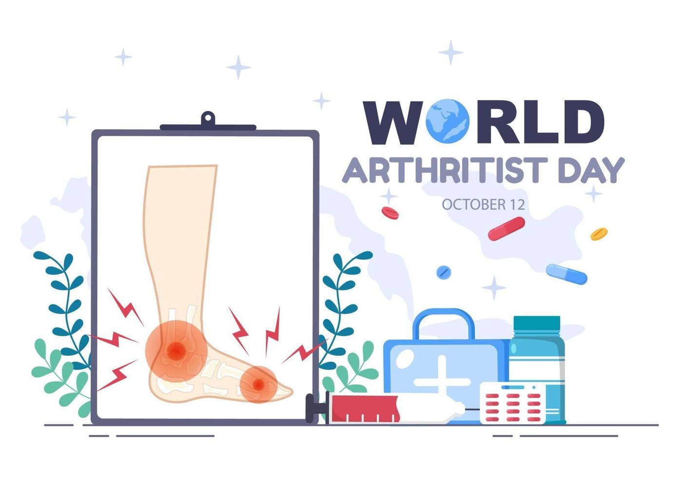 Ilustración de vector de día mundial de la artritis