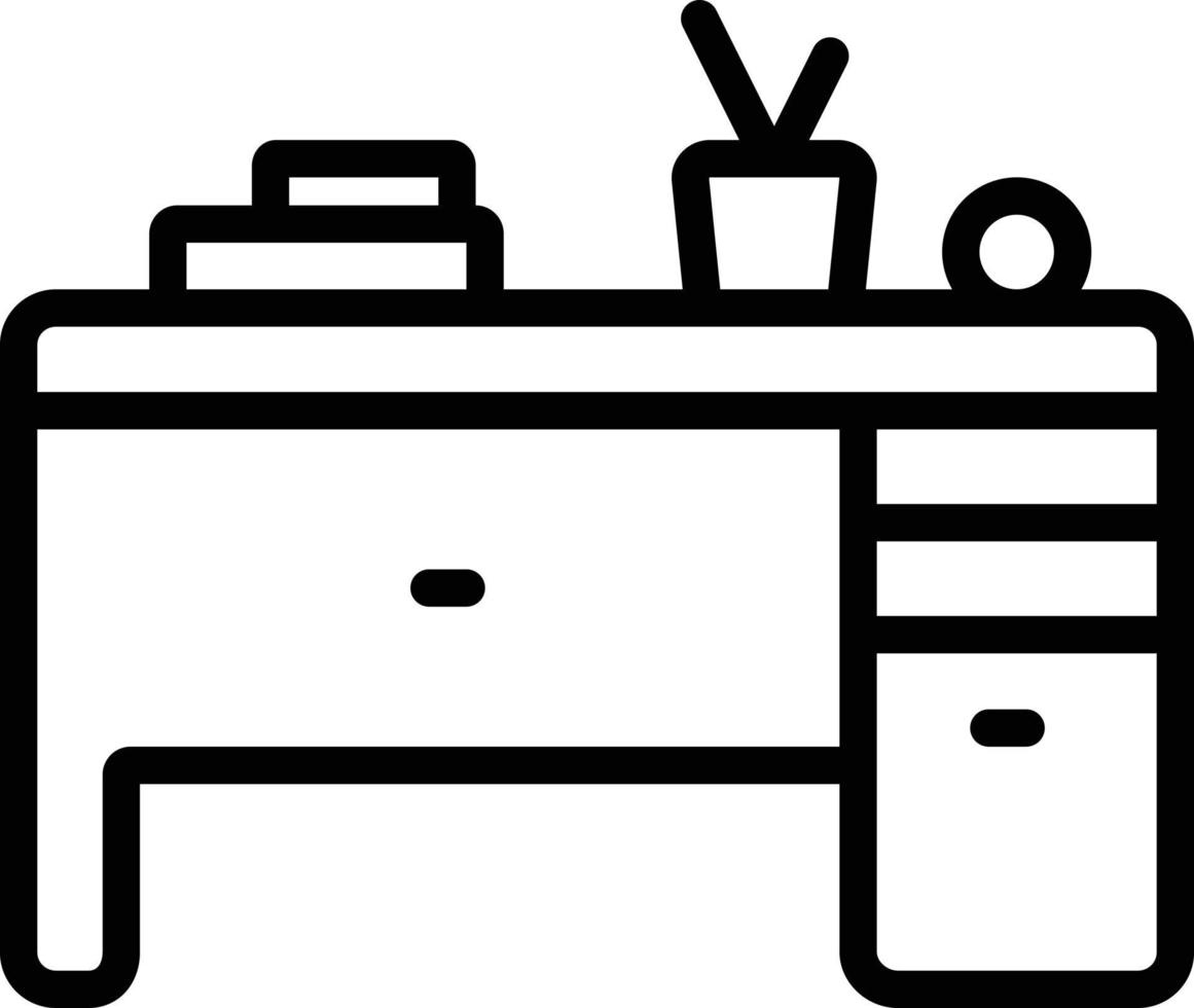 Line icon for desk vector