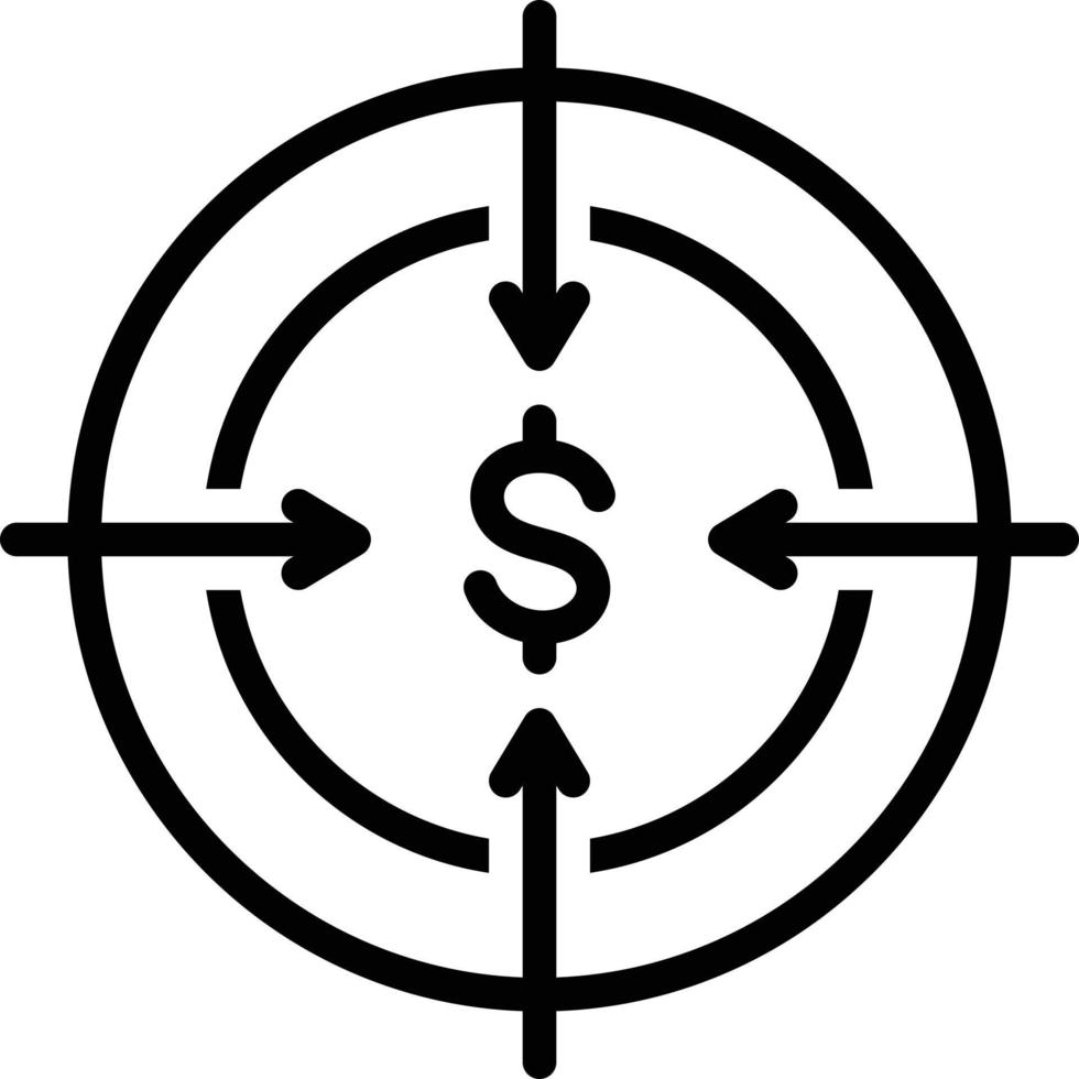 Line icon for target vector