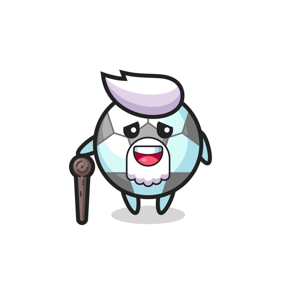 cute football grandpa is holding a stick vector