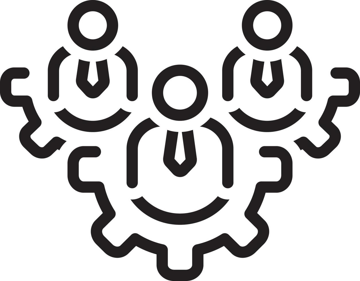 Line icon for team work vector
