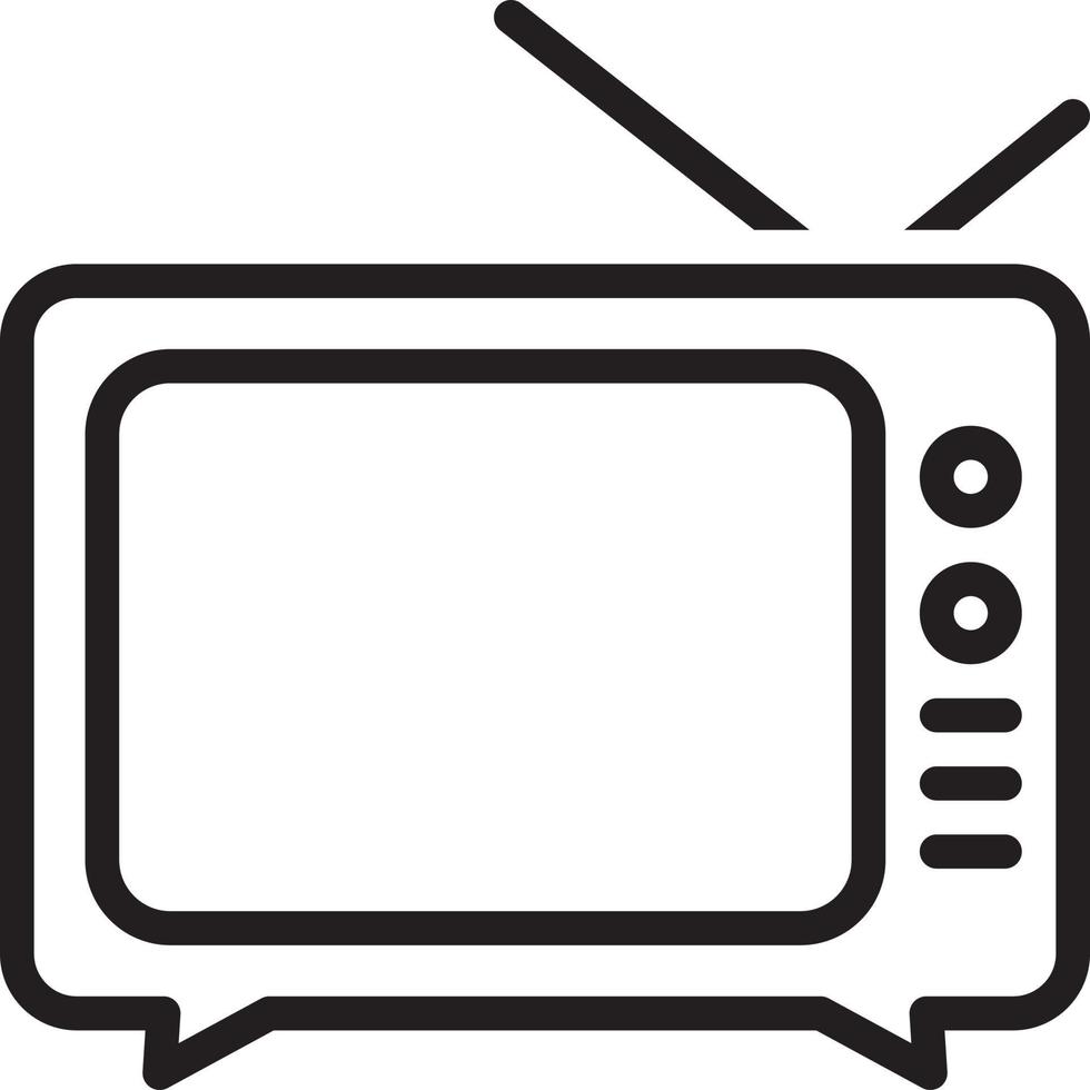 Line icon for vintage television vector