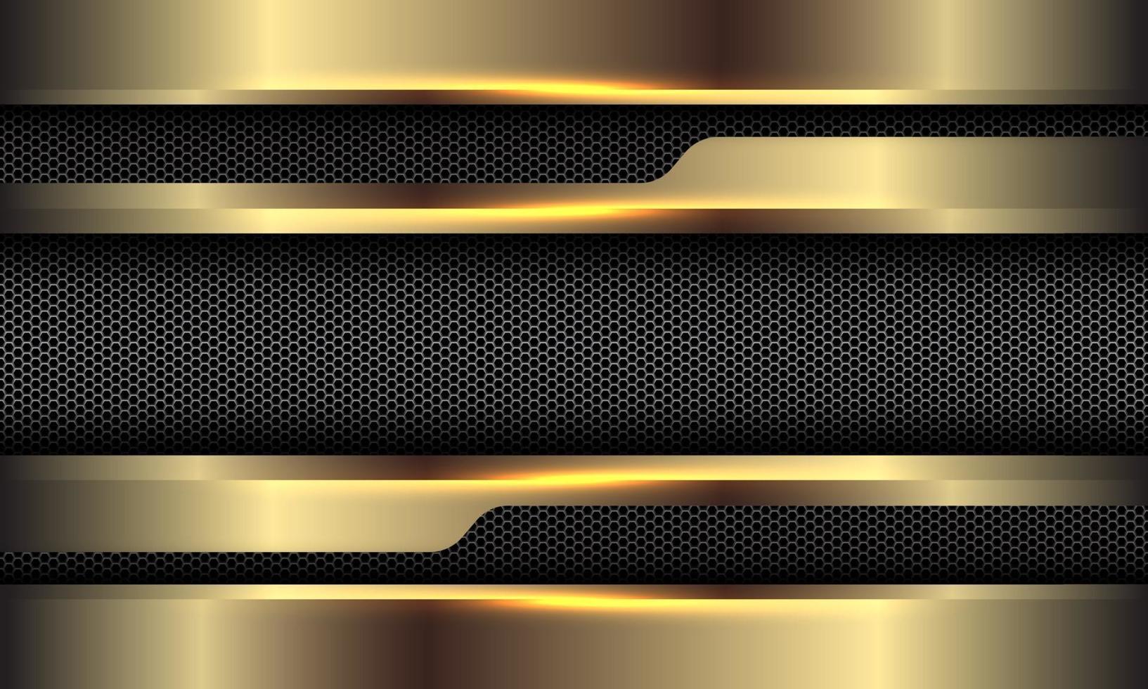 Abstract gold grey hexagon mesh geometric luxury futuristic background vector