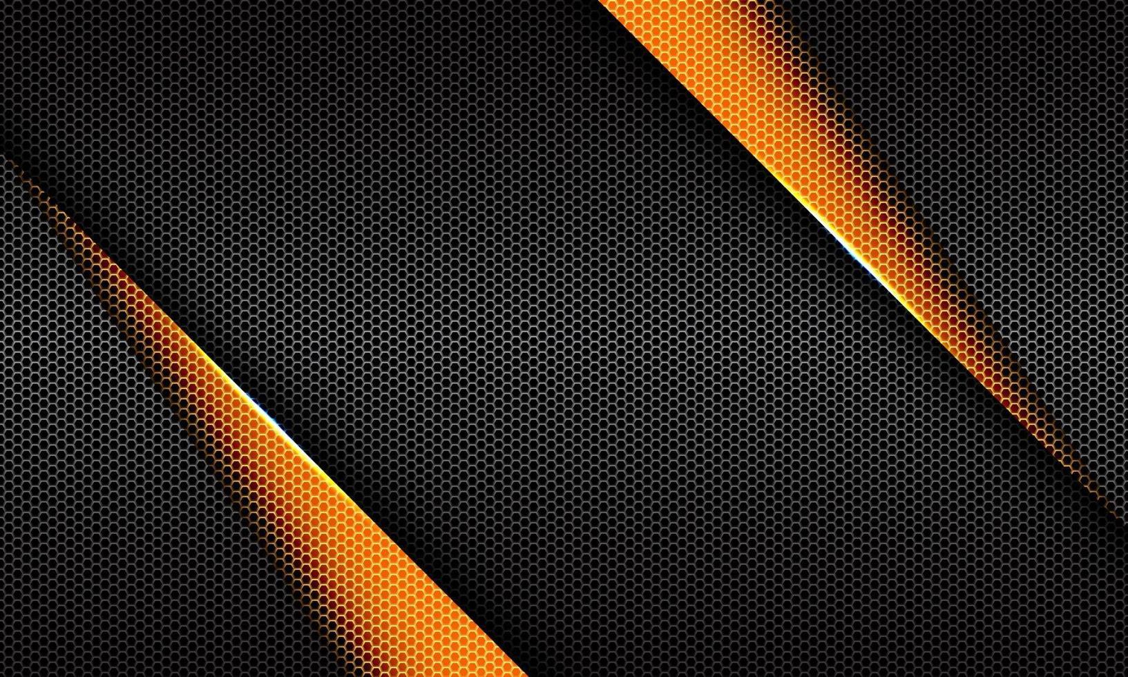 Abstract yellow triangle grey metallic hexagon mesh futuristic vector