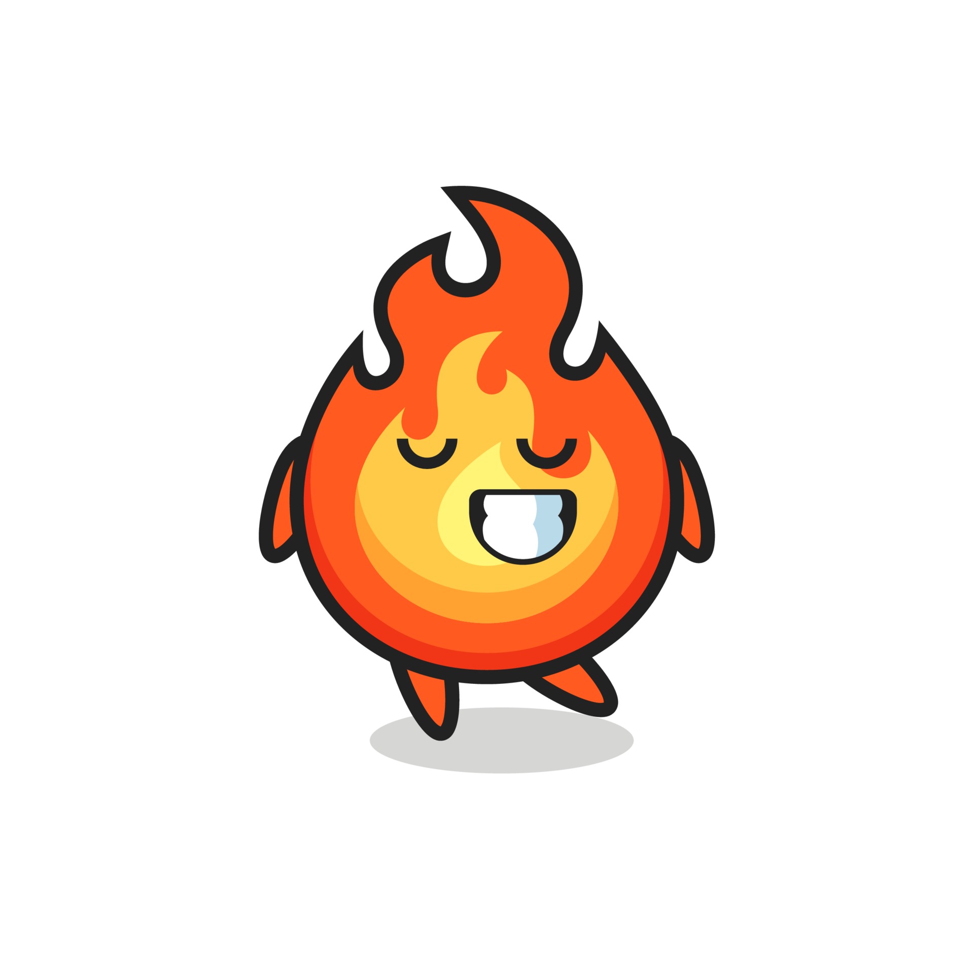 fire cartoon illustration with a shy expression 3419485 Vector Art at  Vecteezy