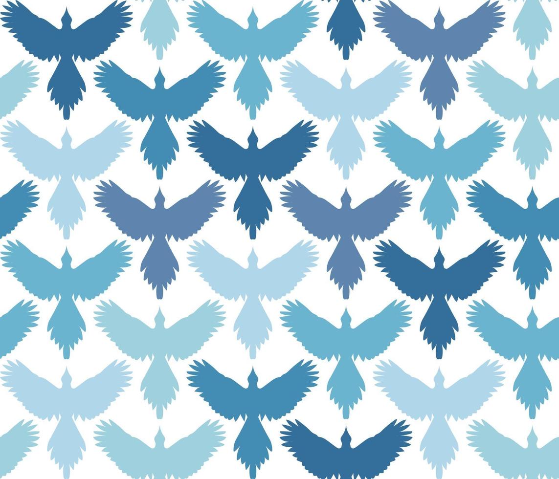 Seamless pattern, bird with spread wings vector