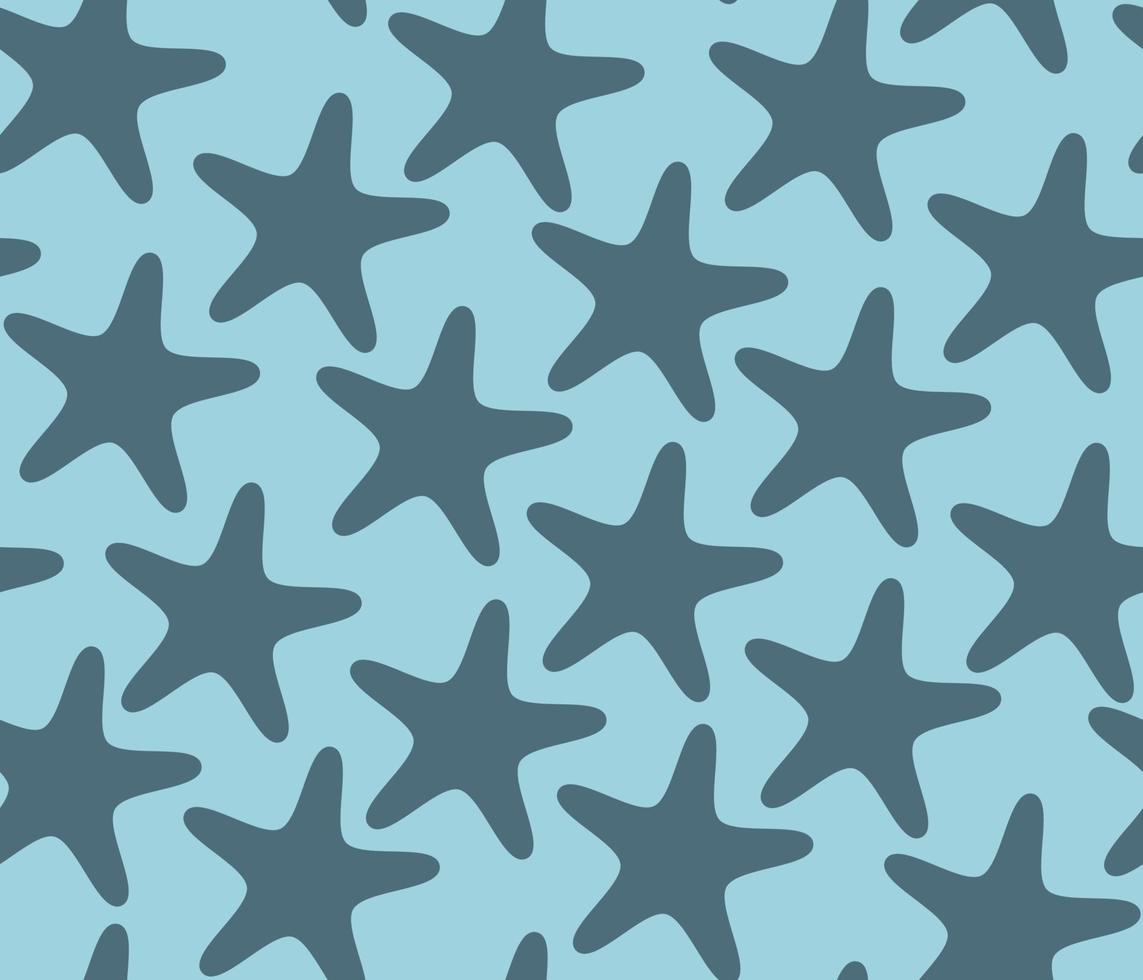 Seamless pattern with starfish silhouettes vector