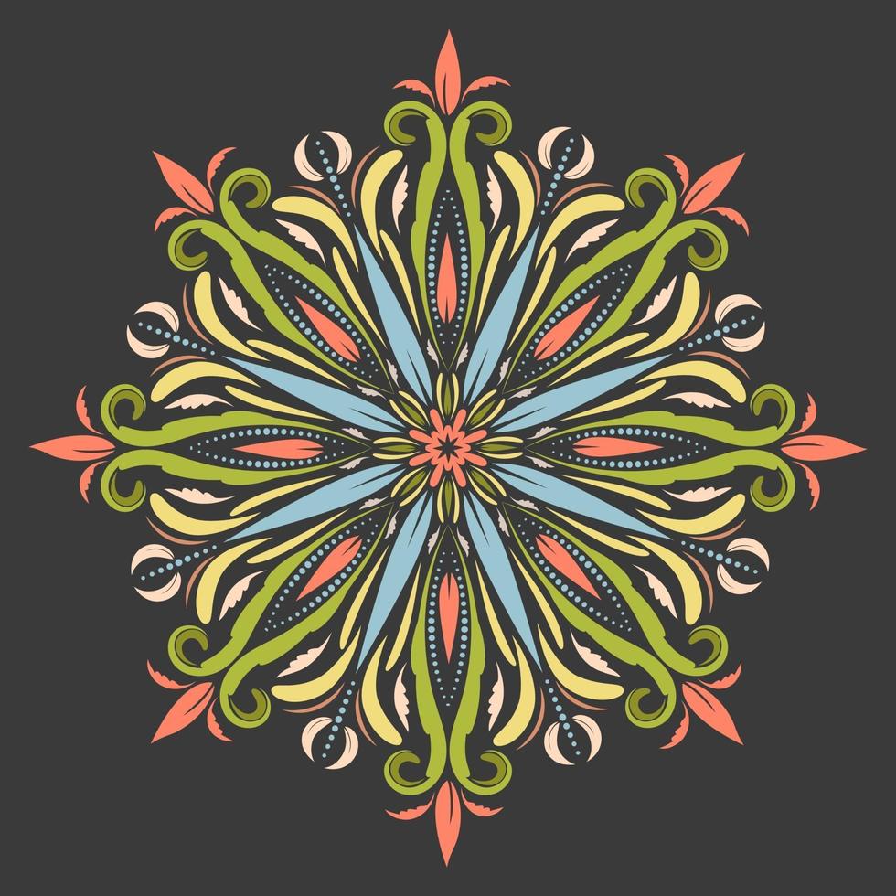 Colored mandala ornamental motif vector