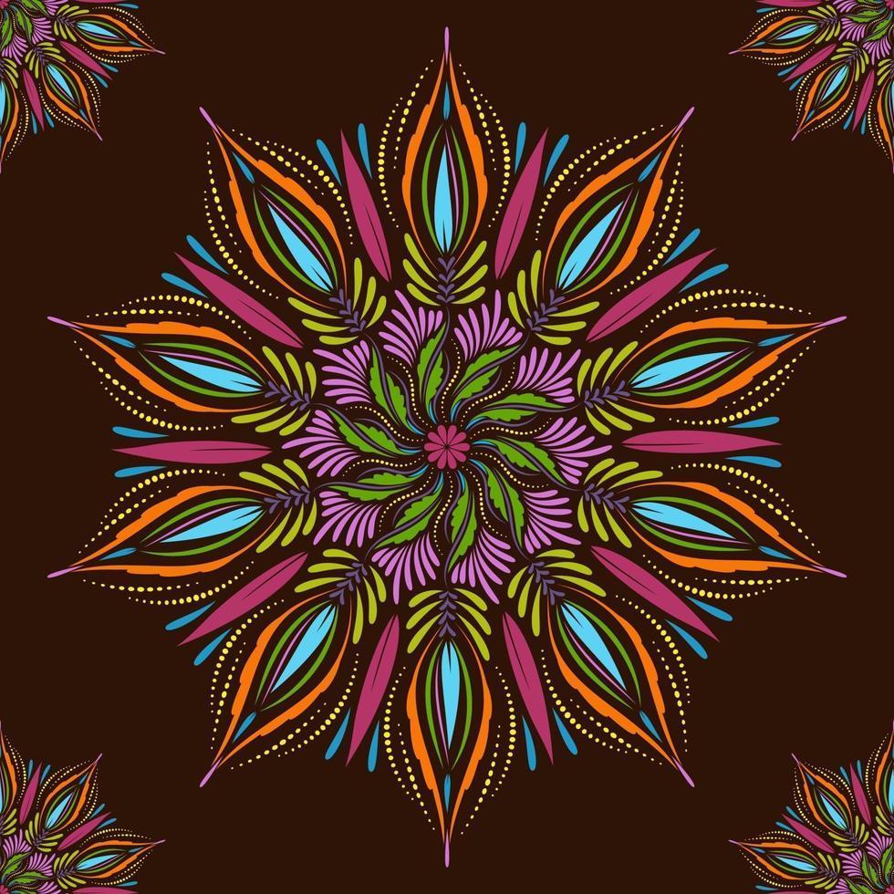 patrón de mandala de vector transparente. indio, tibetano, motivos otomanos