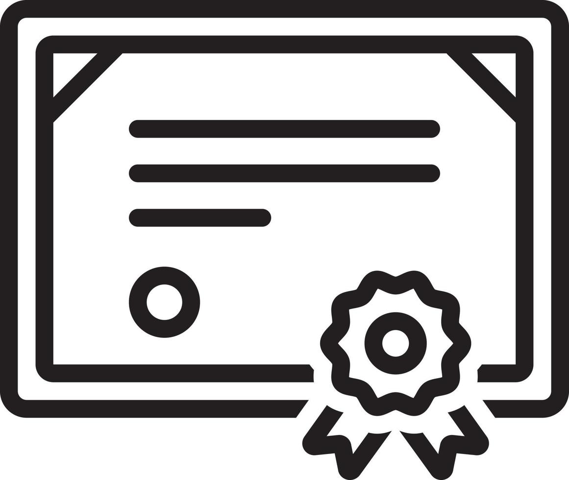 Line icon for certificate vector