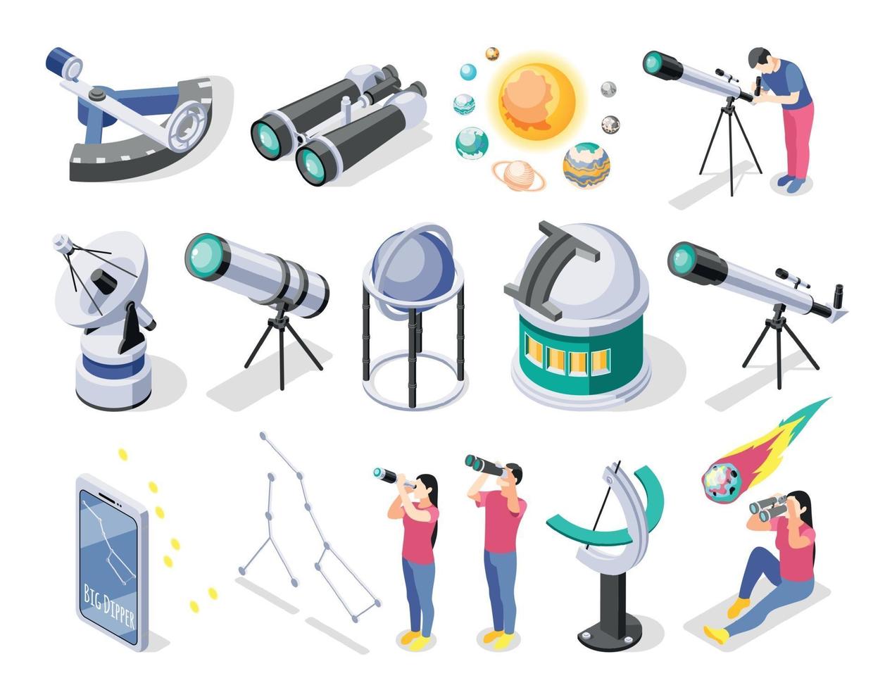 Astronomy Observational Facilities Set vector