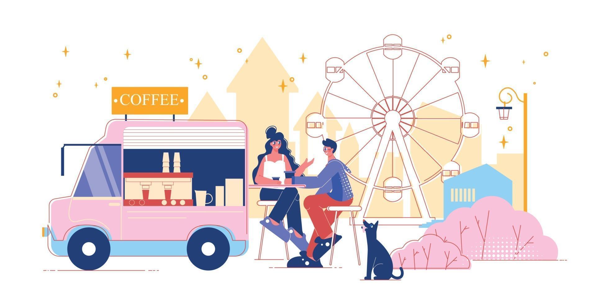 Funfair Coffee Van Composition vector