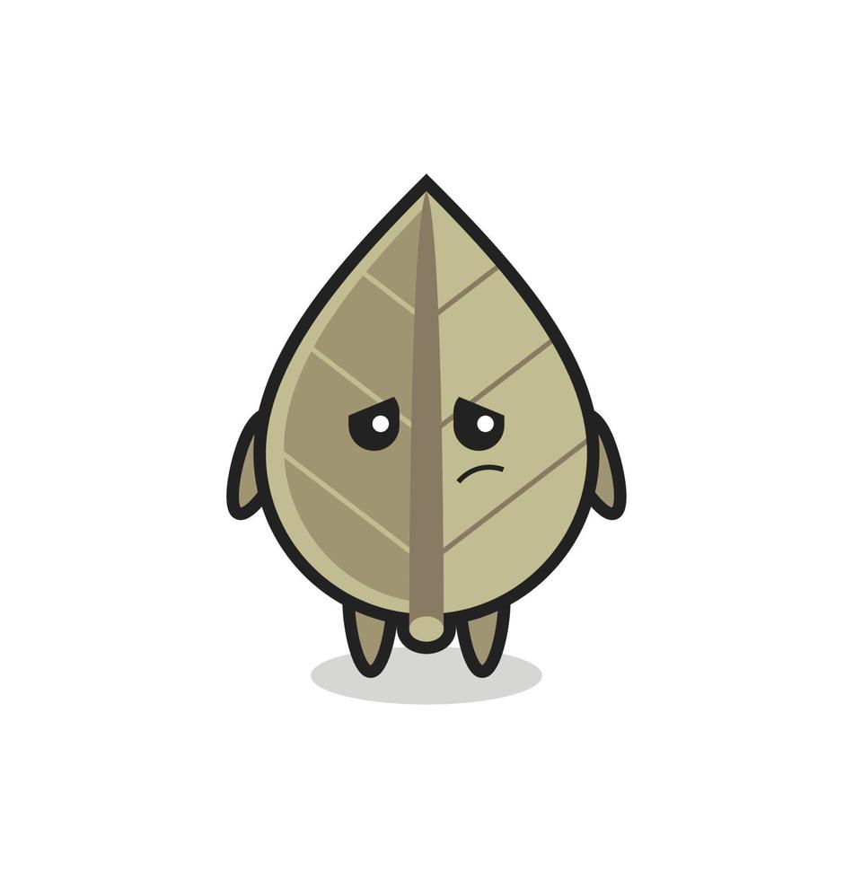 the lazy gesture of dried leaf cartoon character vector