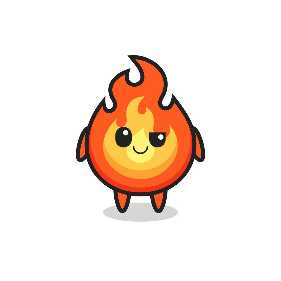 fire cartoon with an arrogant expression vector