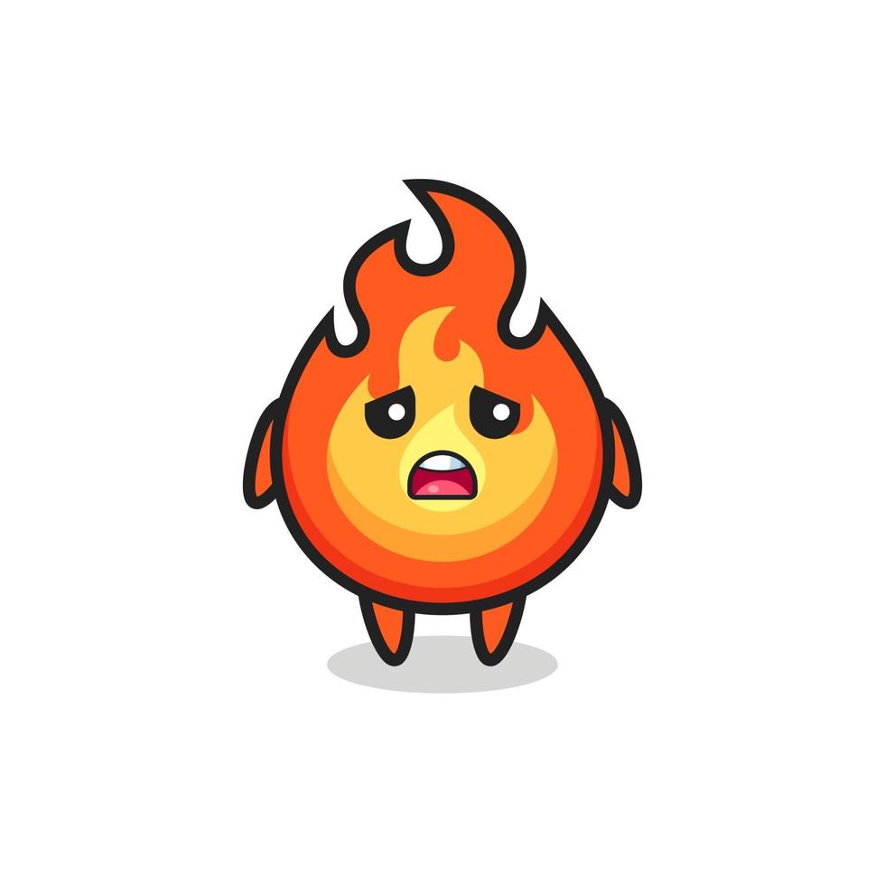 disappointed expression of the fire cartoon vector