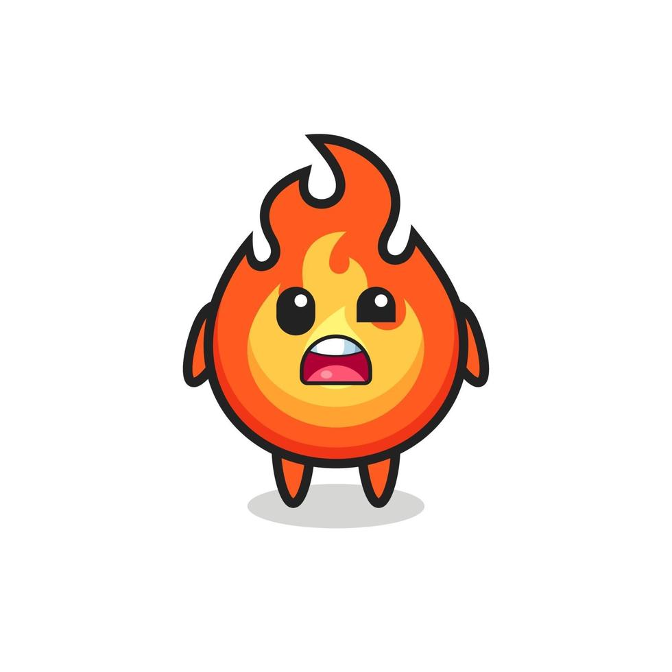 the shocked face of the cute fire mascot vector