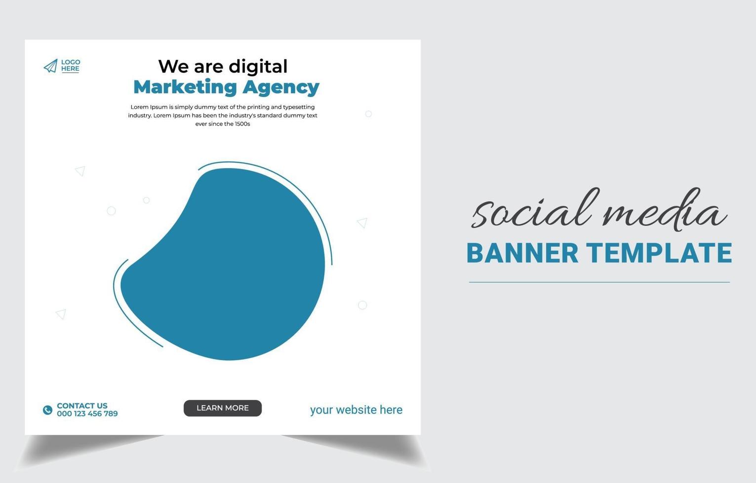 Creative marketing social media banner template design. 3419679 Vector
