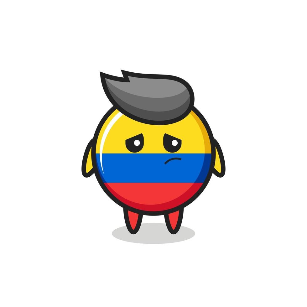 the lazy gesture of colombia flag badge cartoon character vector