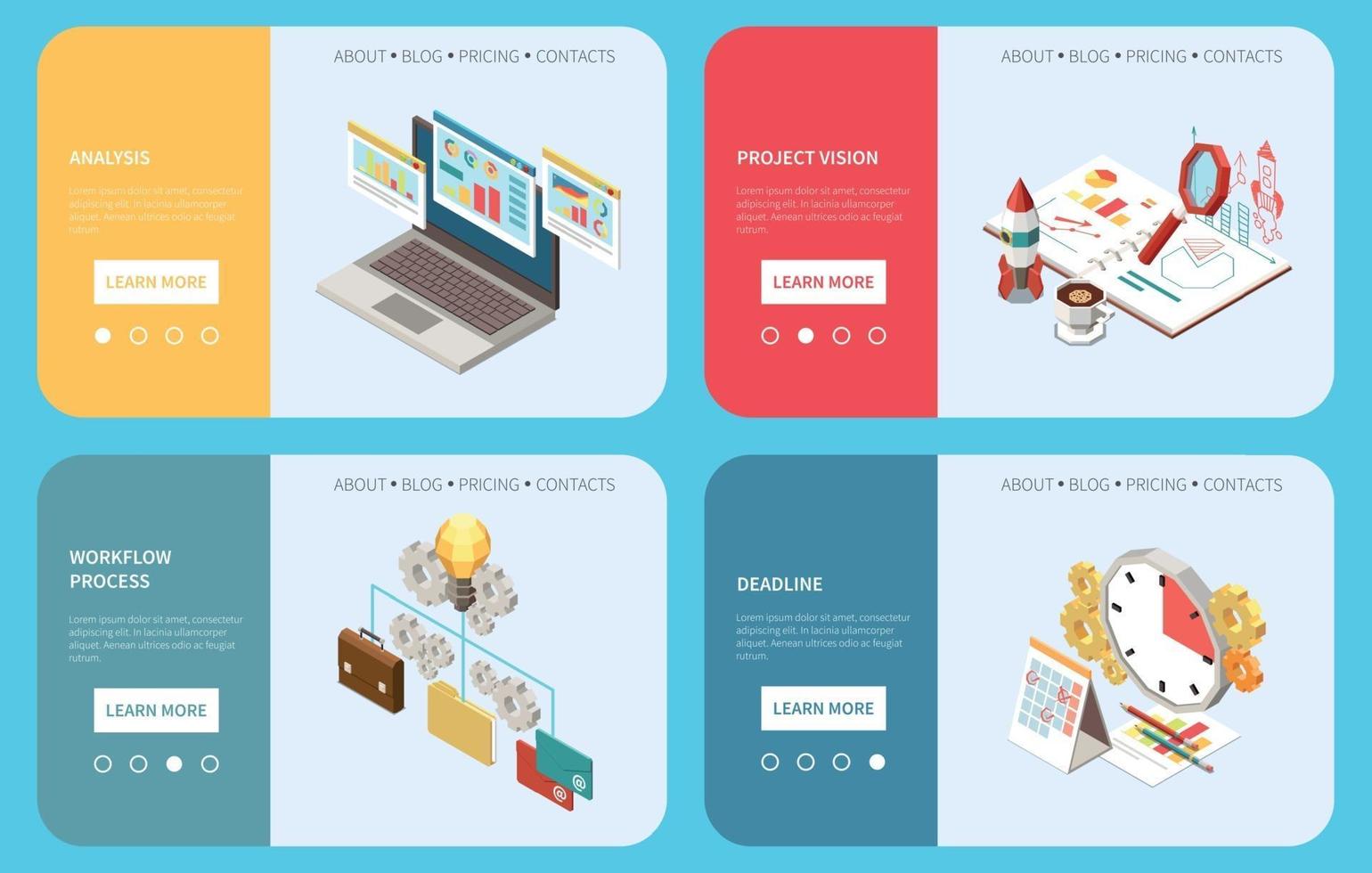 Project Management Banners Collection vector