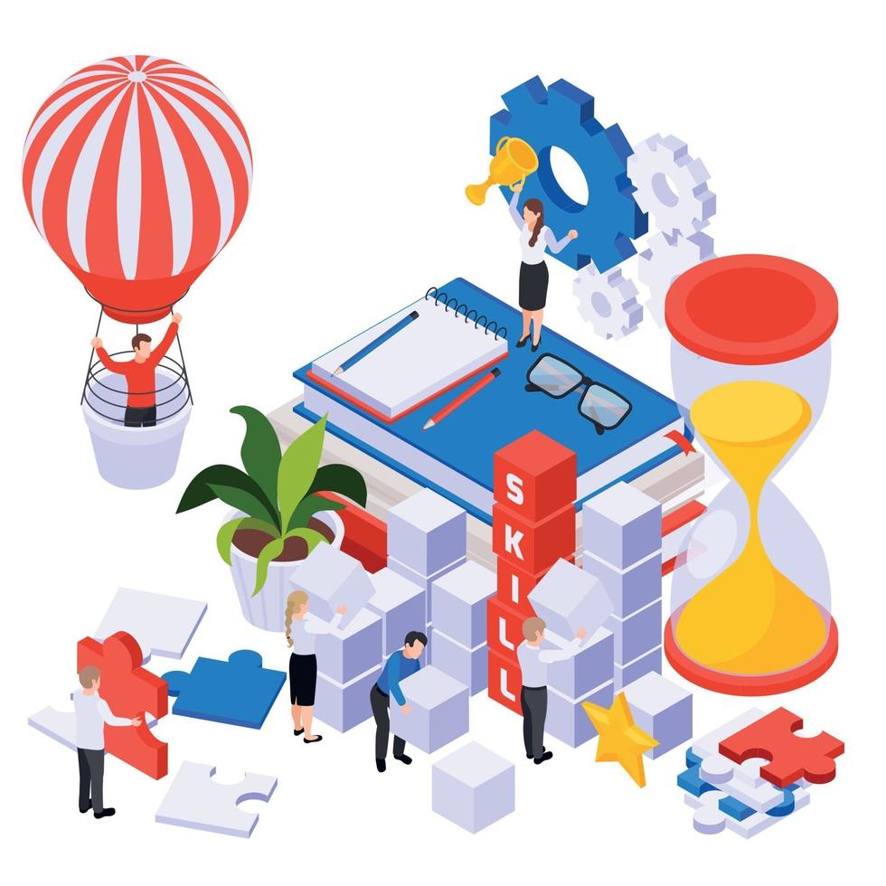 Personal Growth Isometric Composition vector