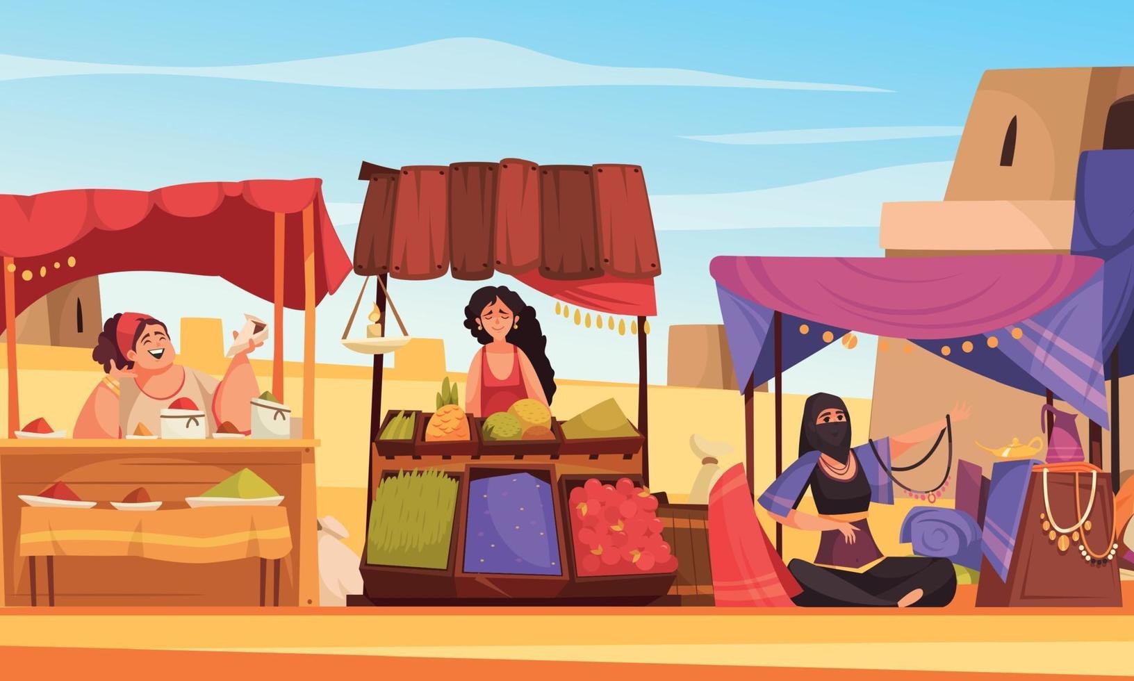 Eastern Souk Cartoon Background vector