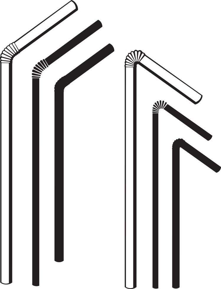 Drinking Straws Black and White vector