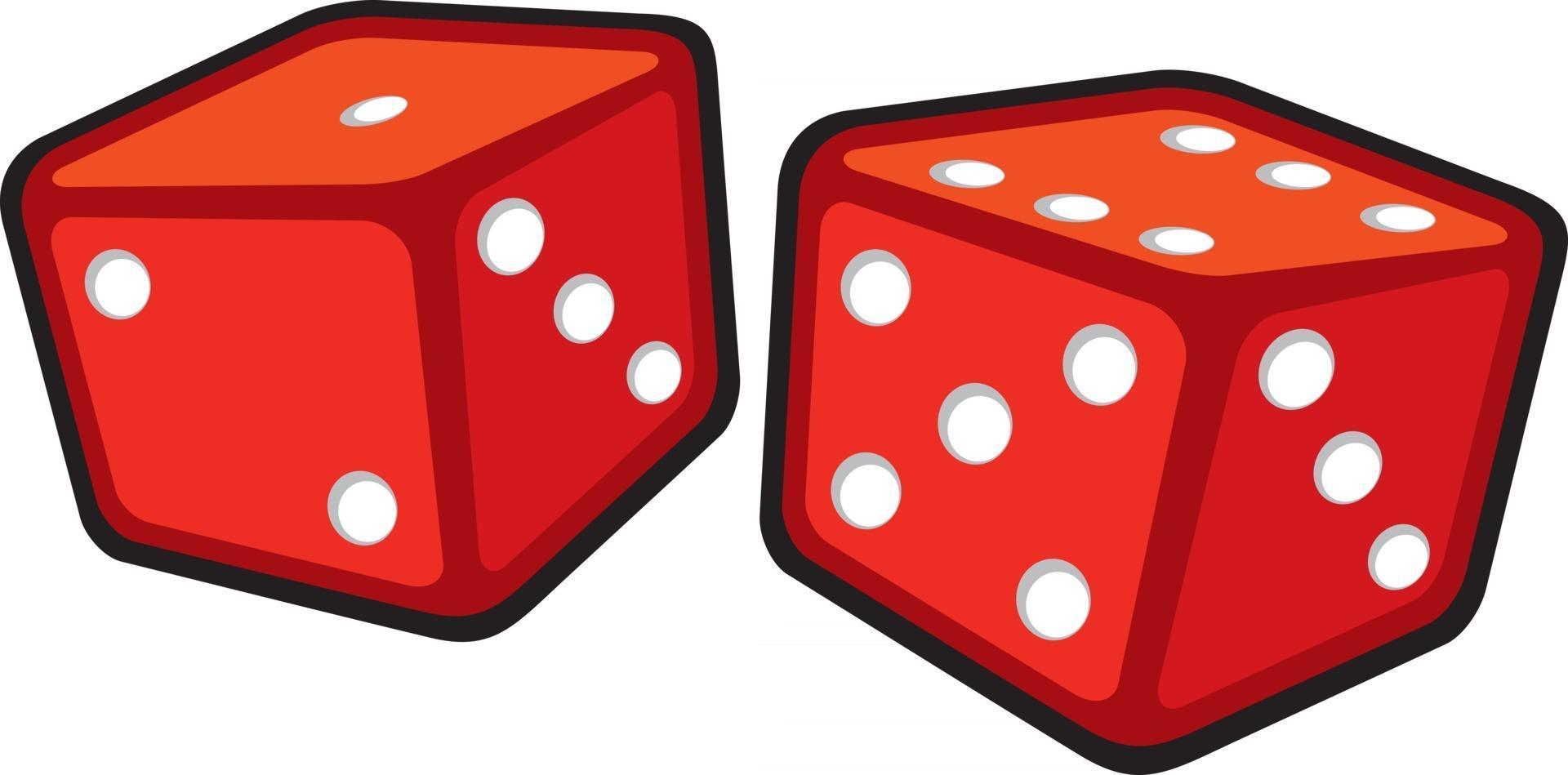 Red Dices Icons vector