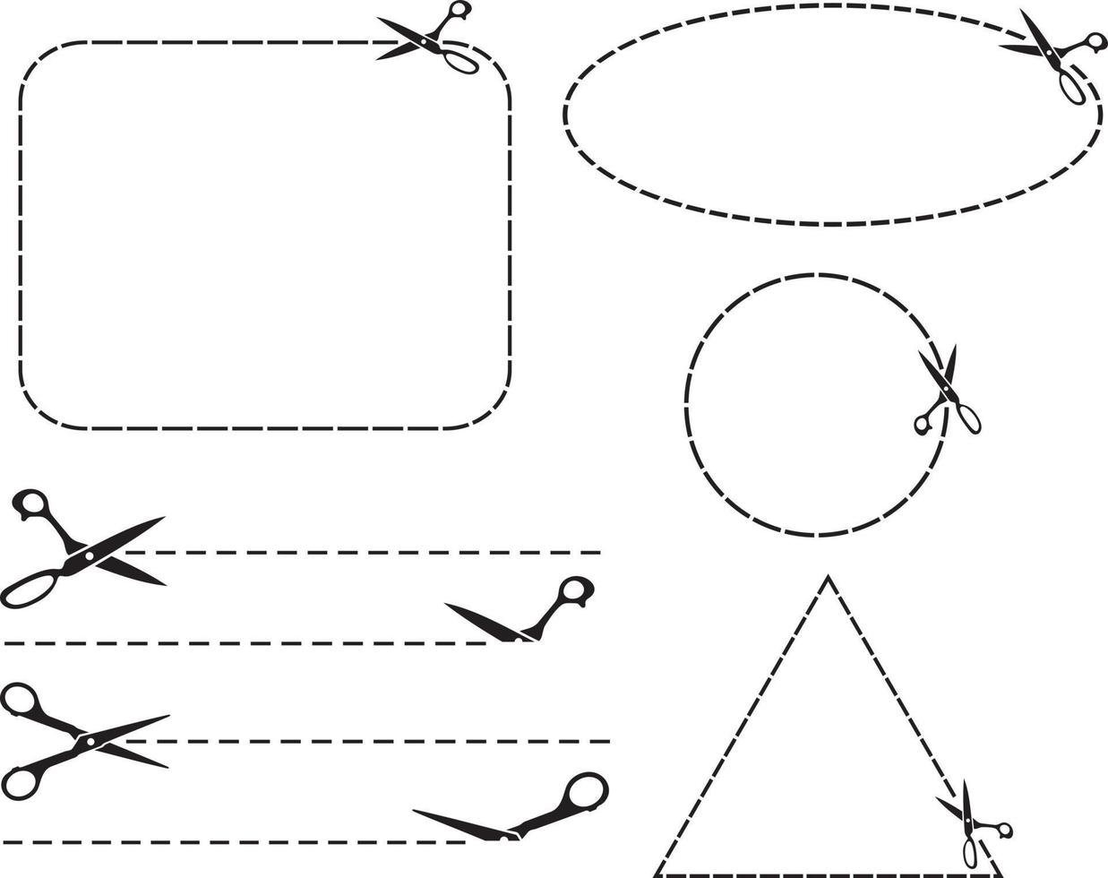 tijeras cortan lineas vector