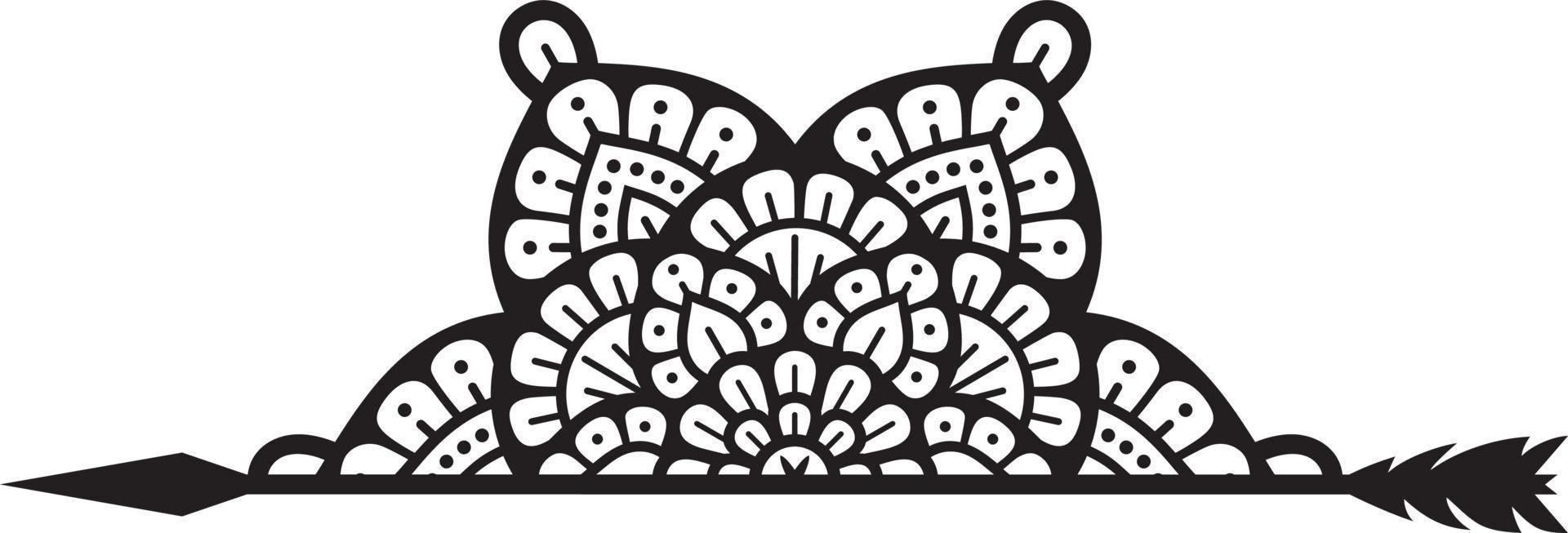 Half Mandala and Arrow vector