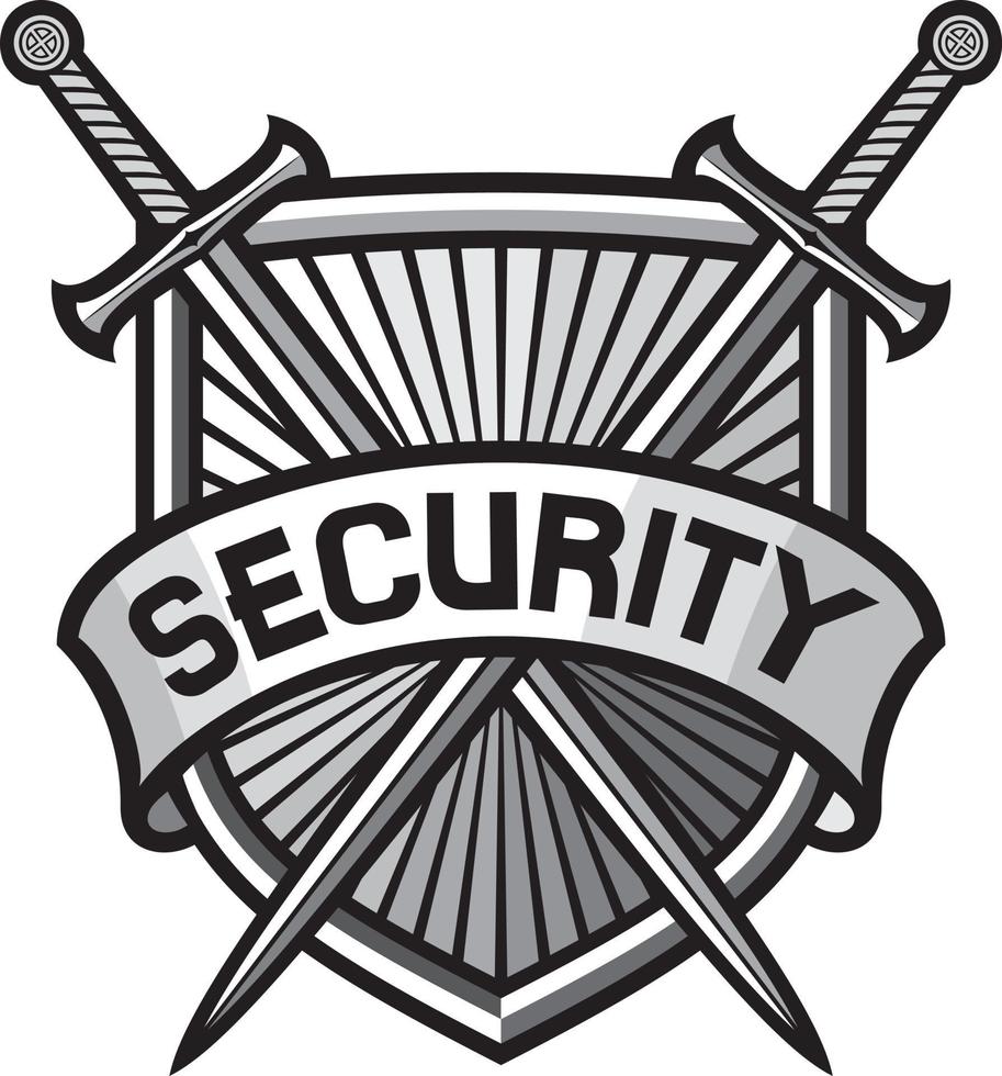 escudo de seguridad metálico vector