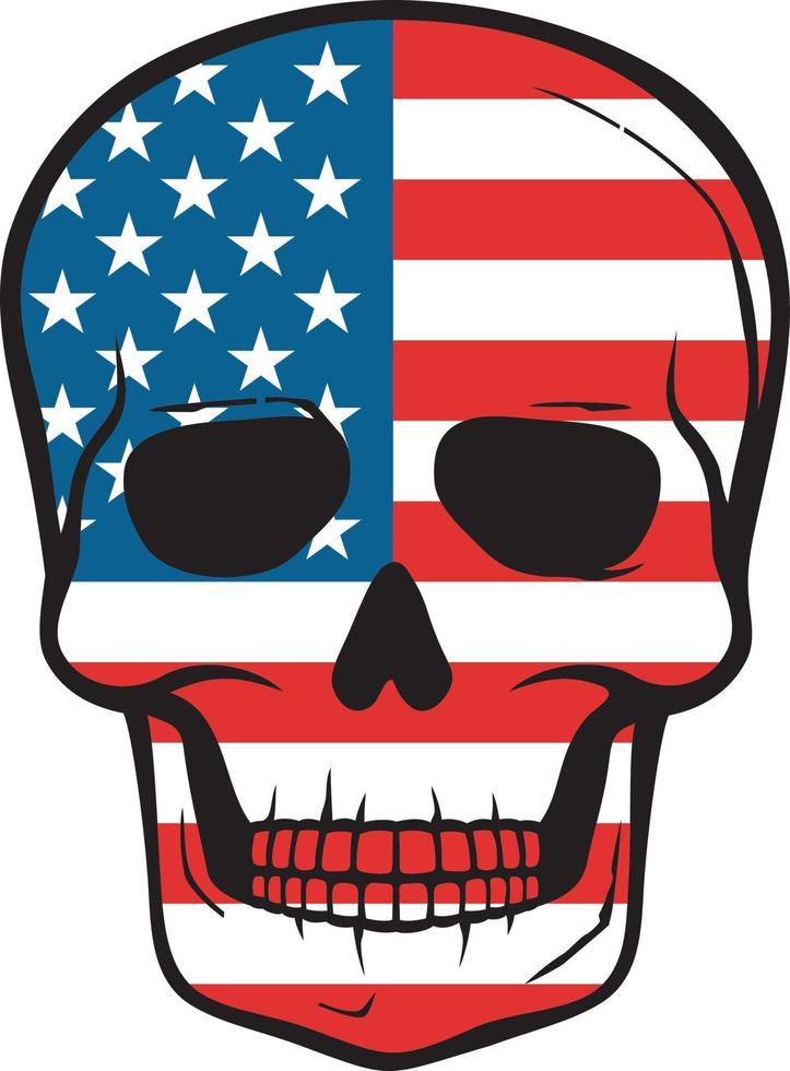 United States Flag Skull vector