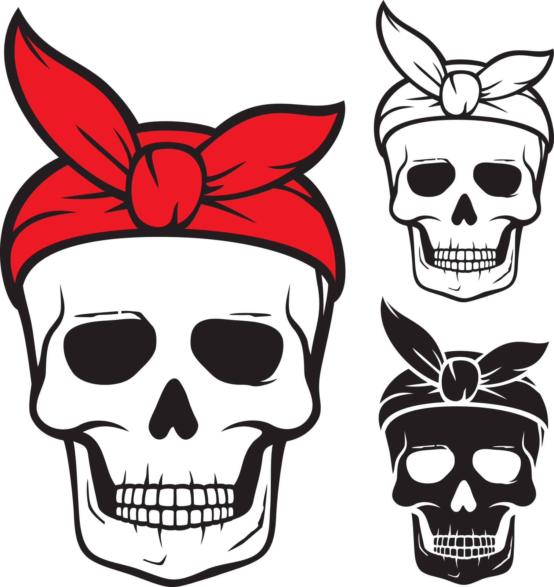 Skull with Bandana 3419850 Vector Art at Vecteezy
