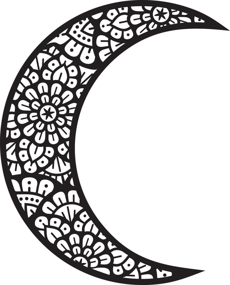 Mandala Moon Icon vector