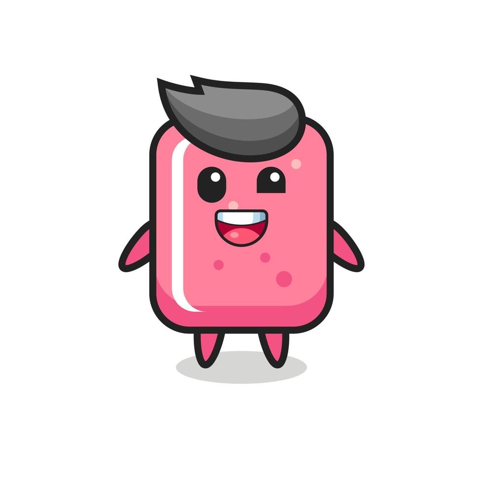 Ilustración de un personaje de chicle con poses incómodas vector