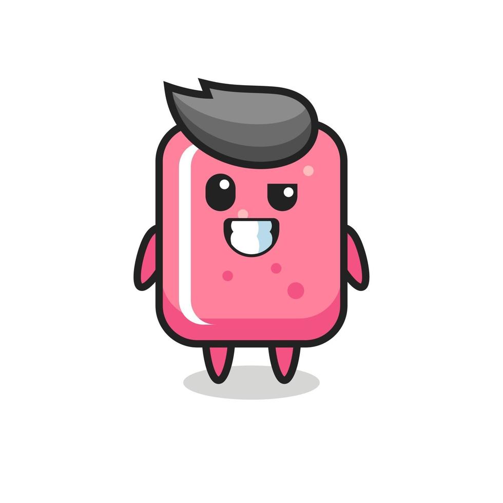 cute bubble gum mascot with an optimistic face vector