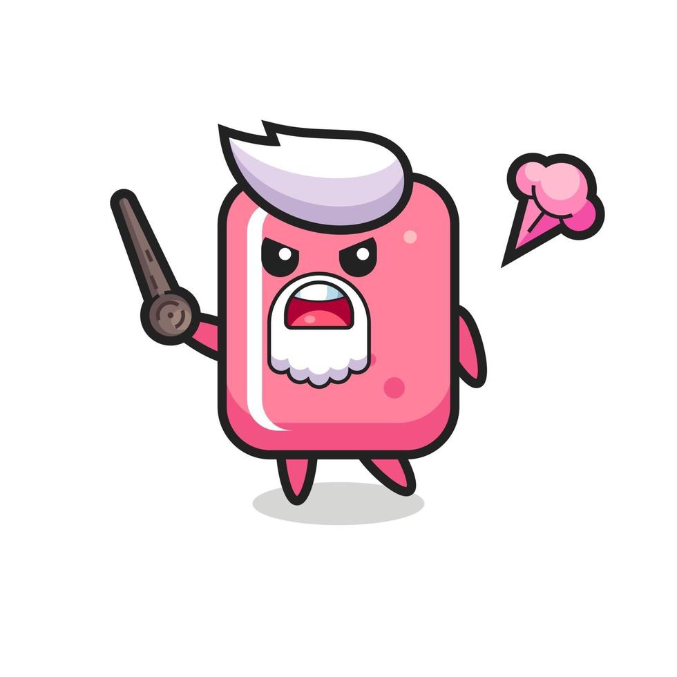 cute bubble gum grandpa is getting angry vector