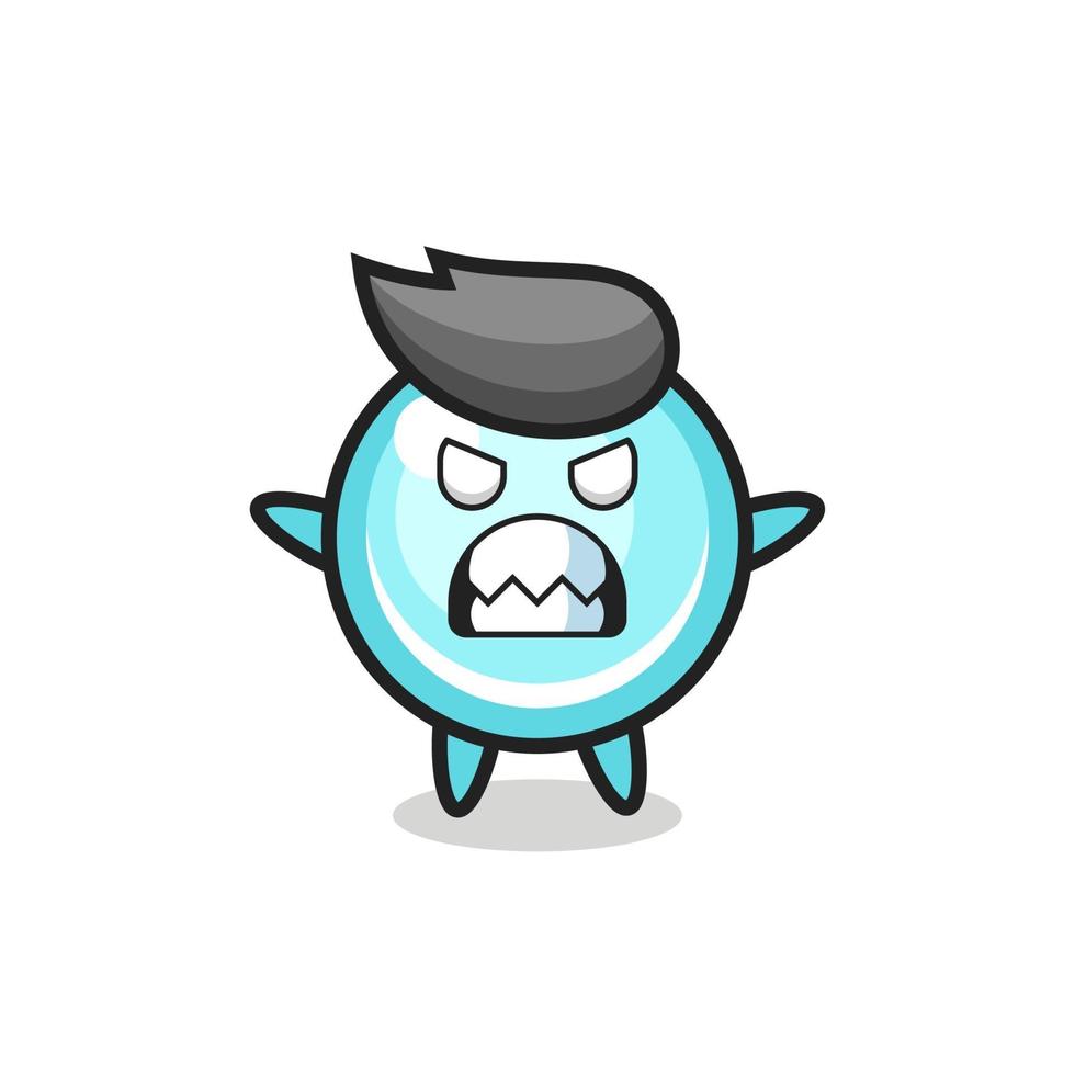 wrathful expression of the bubble mascot character vector