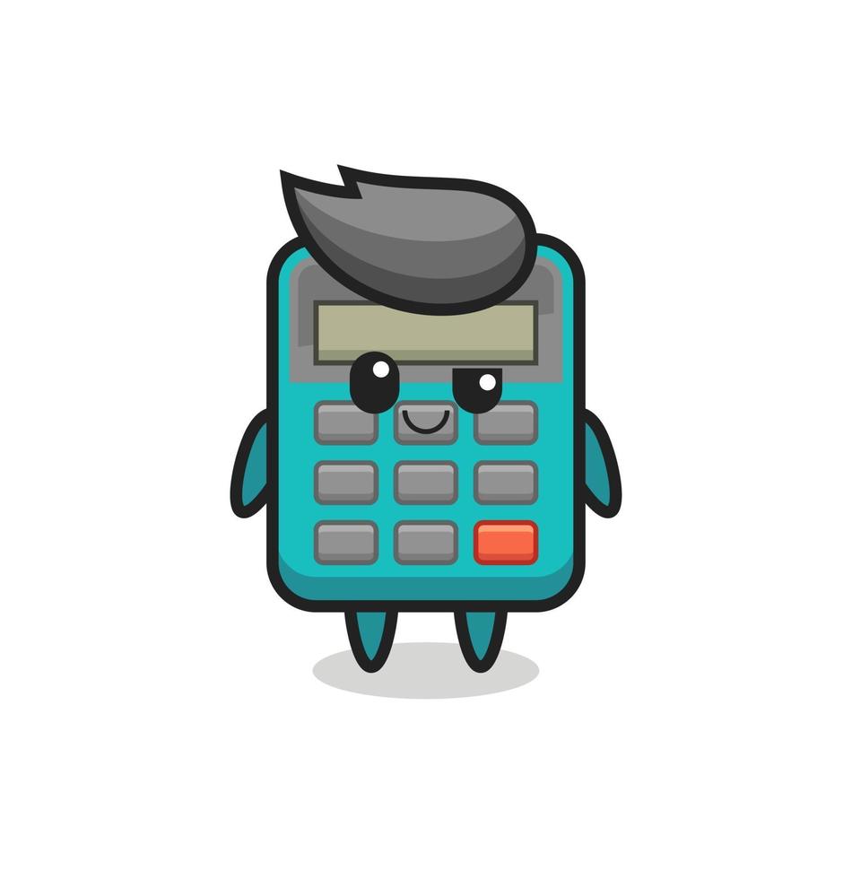 calculator cartoon with an arrogant expression vector